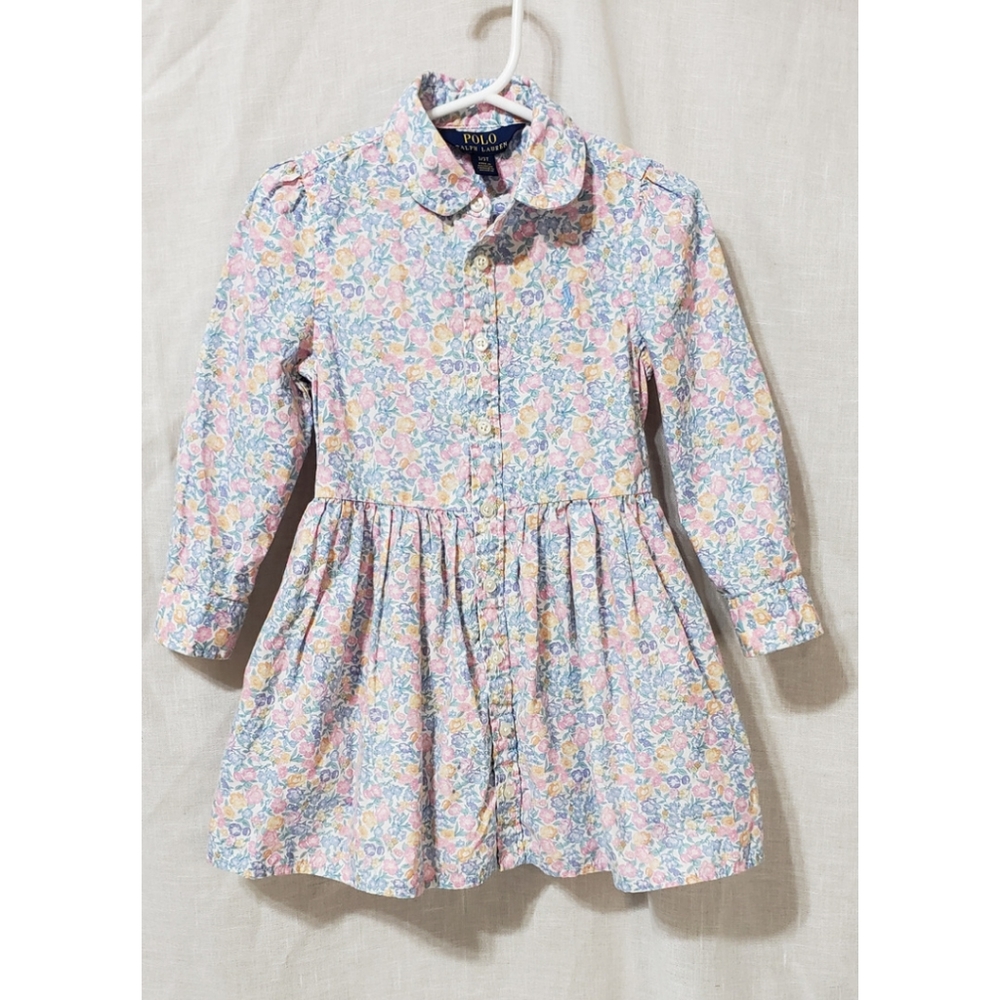 Polo By Ralph Lauren Toddler Floral Button Down Dress Size 3T